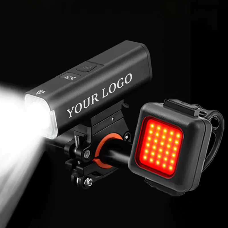 LED Fahrradbeleuchtung Set vorne und hinten als Werbeartikel bedrucken lassen - Fahrradlicht personalisiert