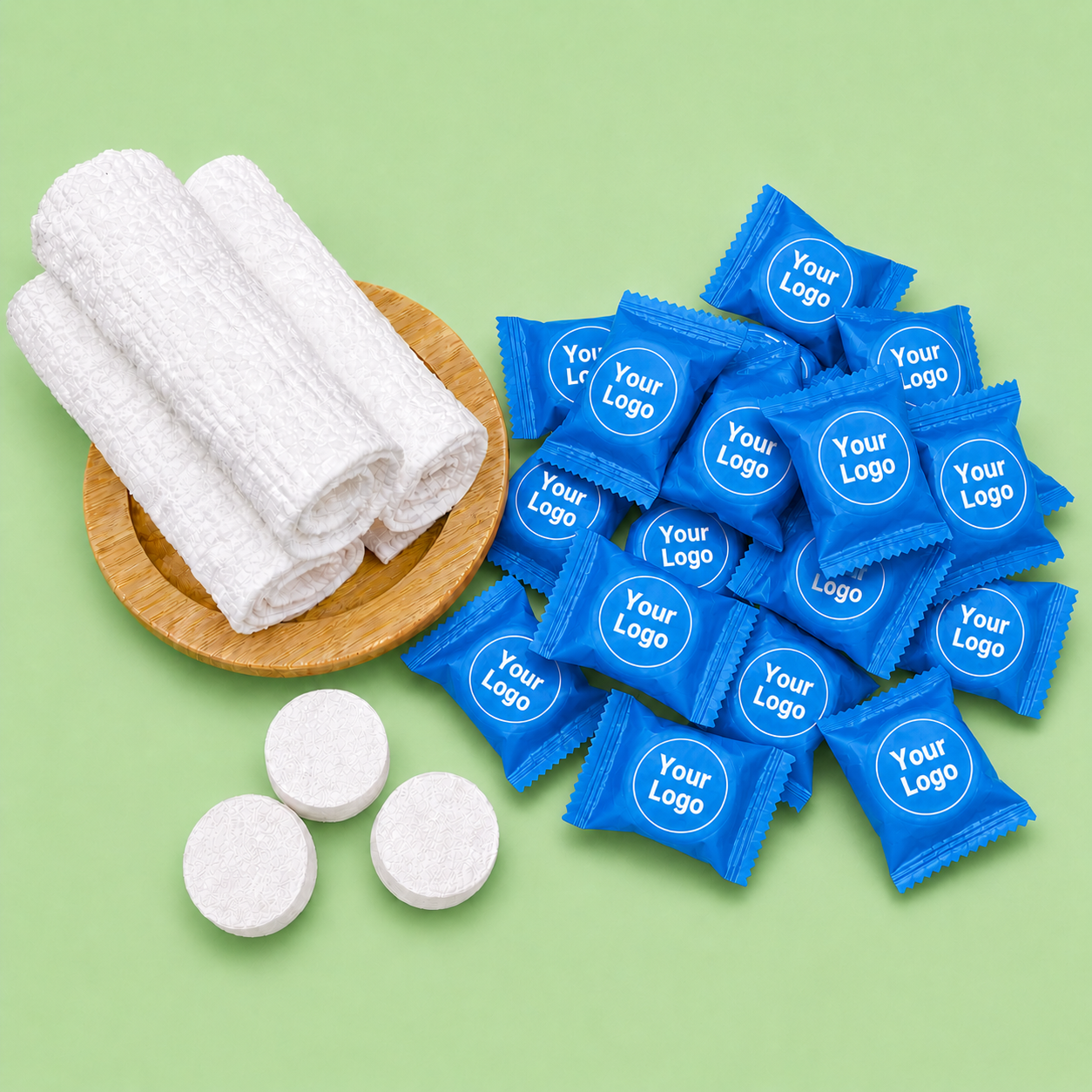 Custom Compressed Towel Tablets with Logo | Personalized Promotional Towels - custom-compressed-towel.com